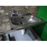 Stainless steel hot water sink.
