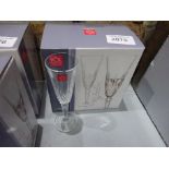 6 new Melodia crystal champagne flutes.