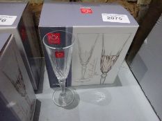 6 new Melodia crystal champagne flutes.