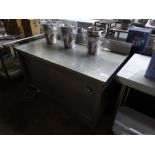 Mobile stainless steel hot cupboard, 240v, 130cms.