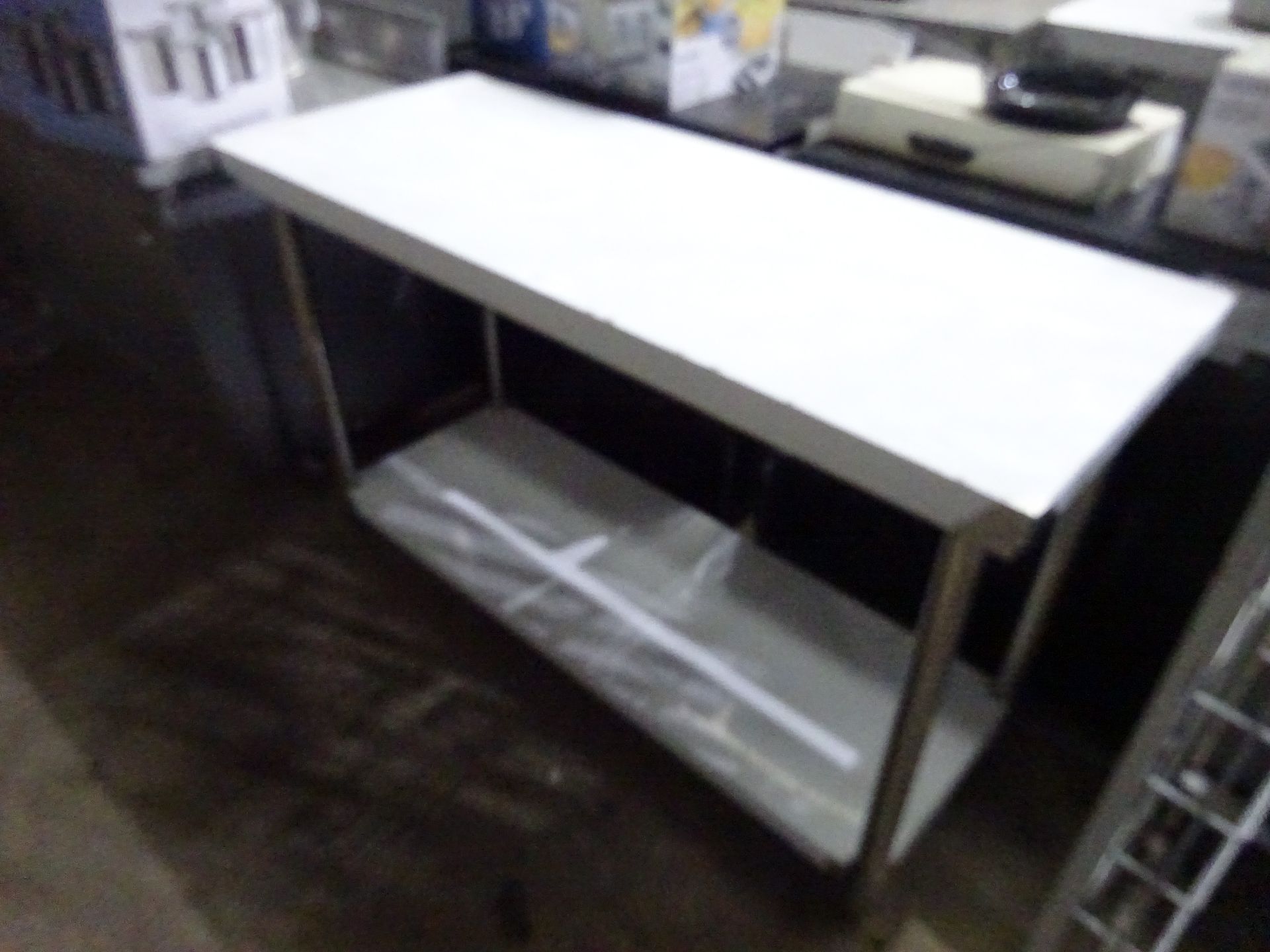 New stainless steel prep table with shelf, 150cms.