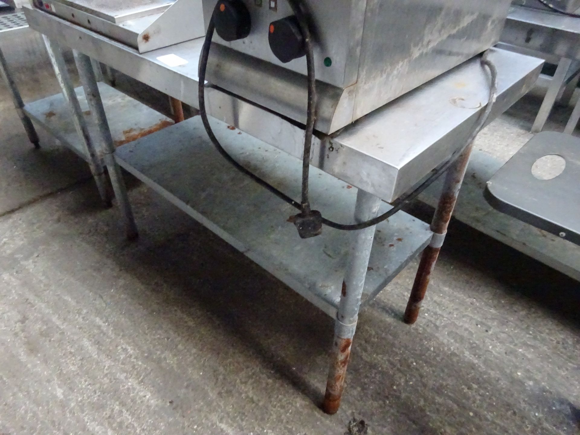 Stainless steel preparation table with under shelf, 120cms.