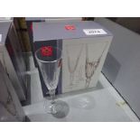 6 new Melodia crystal champagne flutes.
