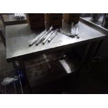 Stainless steep prep table with under shelf, 120cms.