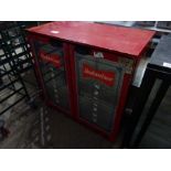 Budweiser twin door bottle fridge.