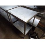 Stainless steel preparation table with under shelf, 75cms.