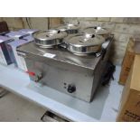 Infernus WBS520 4 pot wet bain marie and drain valve.