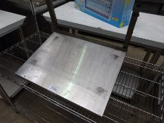 Stainless steel microwave shelf.