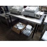 Stainless steel preparation table.