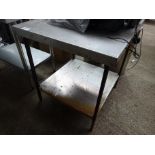 Stainless steel preparation table with under shelf, 77 x 80cms.