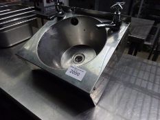 Stainless steel hand wash sink.