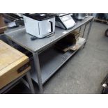 Stainless steel preparation table with under shelf, 178cms.