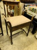 Mahogany framed piano stool.