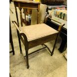 Mahogany framed piano stool.