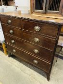 Victorian mahogany chest of two over three graduated drawers.