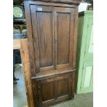 18th century oak corner cabinet.