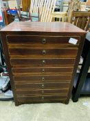 Hardwood oriental style chest of eight drawers.