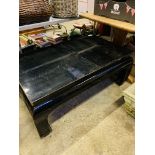 Black lacquered oriental style low table.