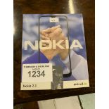 Nokia 2.3 smartphone 32GB and charger in original box.
