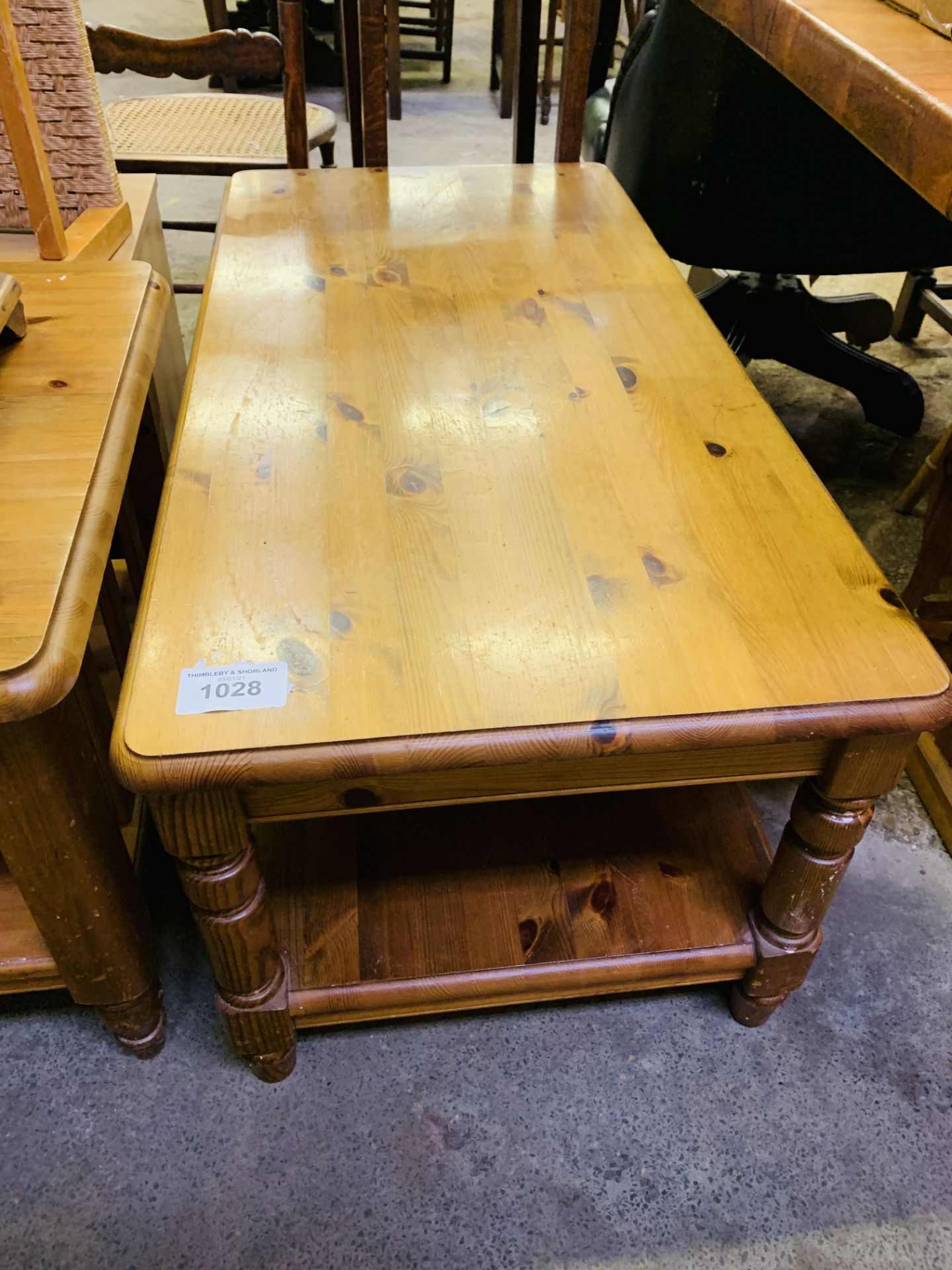 Ducal Pine low square table and coffee table. - Image 4 of 4