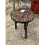 French mahogany stool with carved design to seat.
