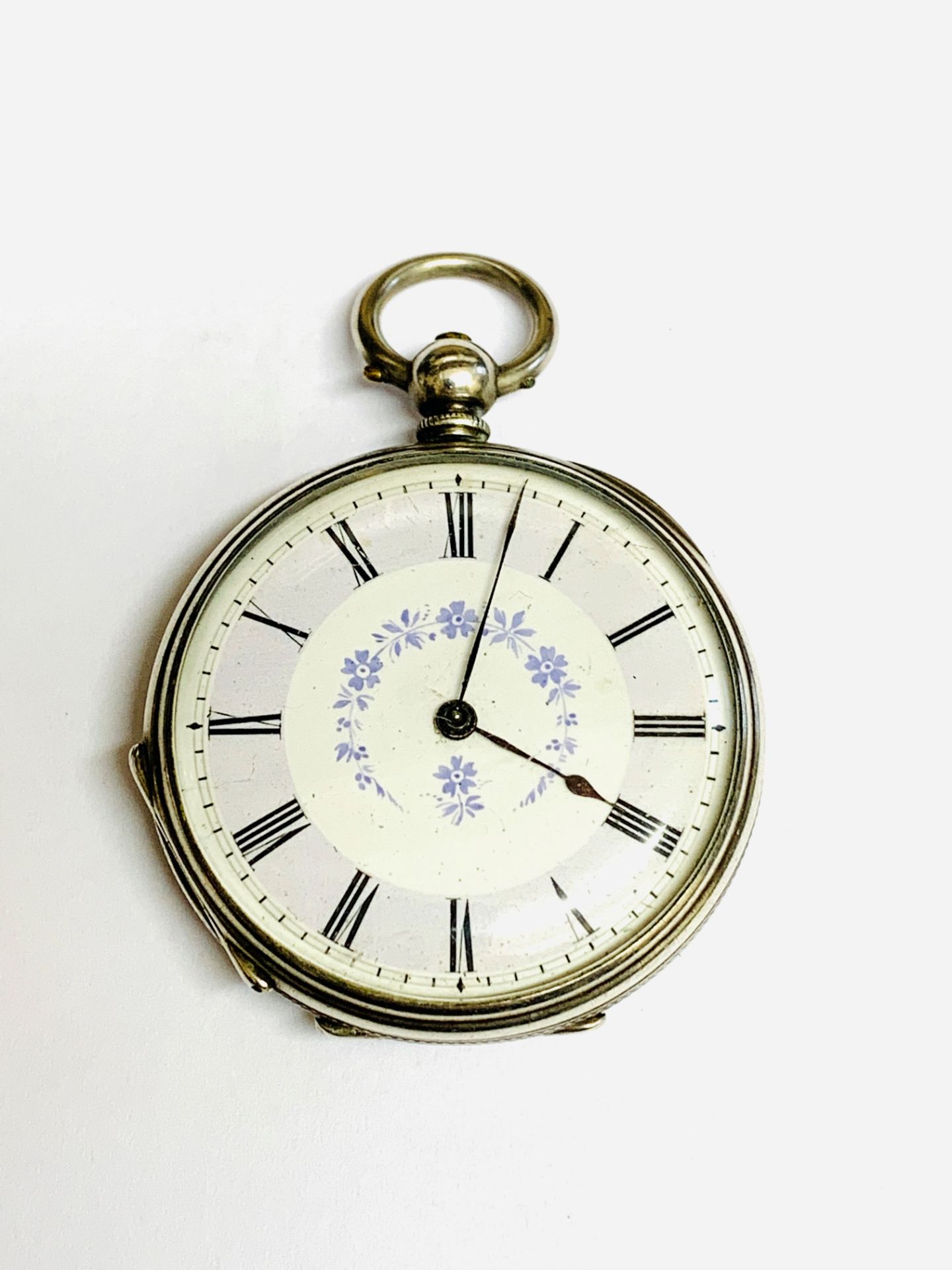 Key wind small pocket watch, case marked 'fine silver', and five other pocket watches. - Image 3 of 7