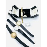 Four watches: Tissot Seastar; Tissot Stylist; DKNY lady's evening; and a Timex.