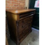 Mahogany chest of five drawers.