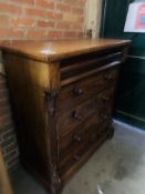 Mahogany chest of five drawers.