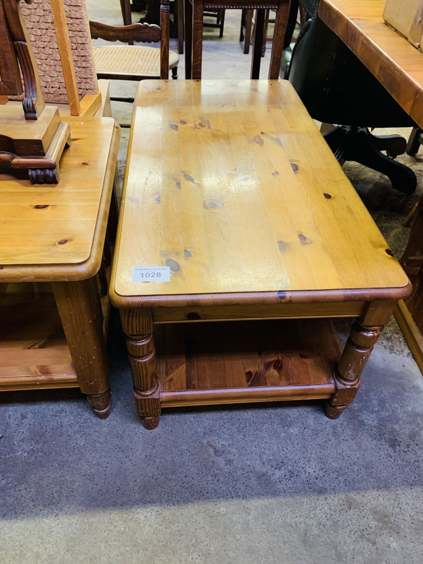 Ducal Pine low square table and coffee table. - Image 3 of 4