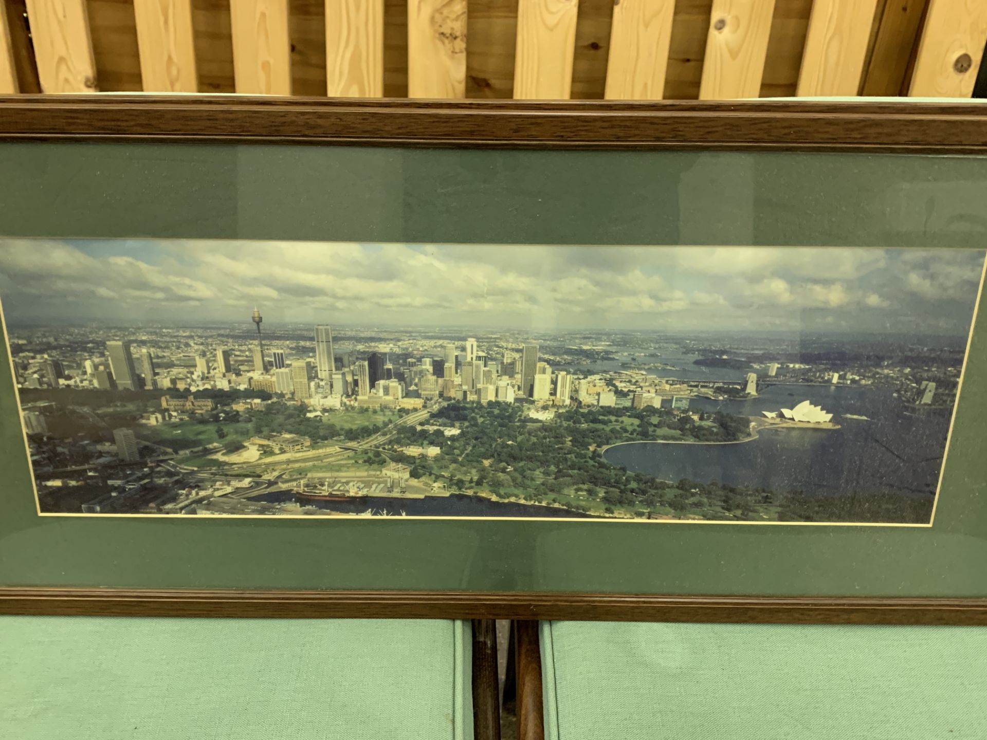 Pair of framed and glazed prints of Sydney, and two other prints.