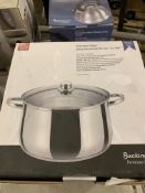 Stainless steel casserole pot. This item carries VAT.