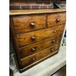 Victorian mahogany chest of two over three drawers.