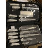 Fujiyama nine knife set and set of twelve Global knives.