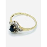 9ct gold sapphire and diamond ring.