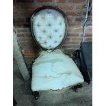 Victorian mahogany framed spoon back nursing chair.