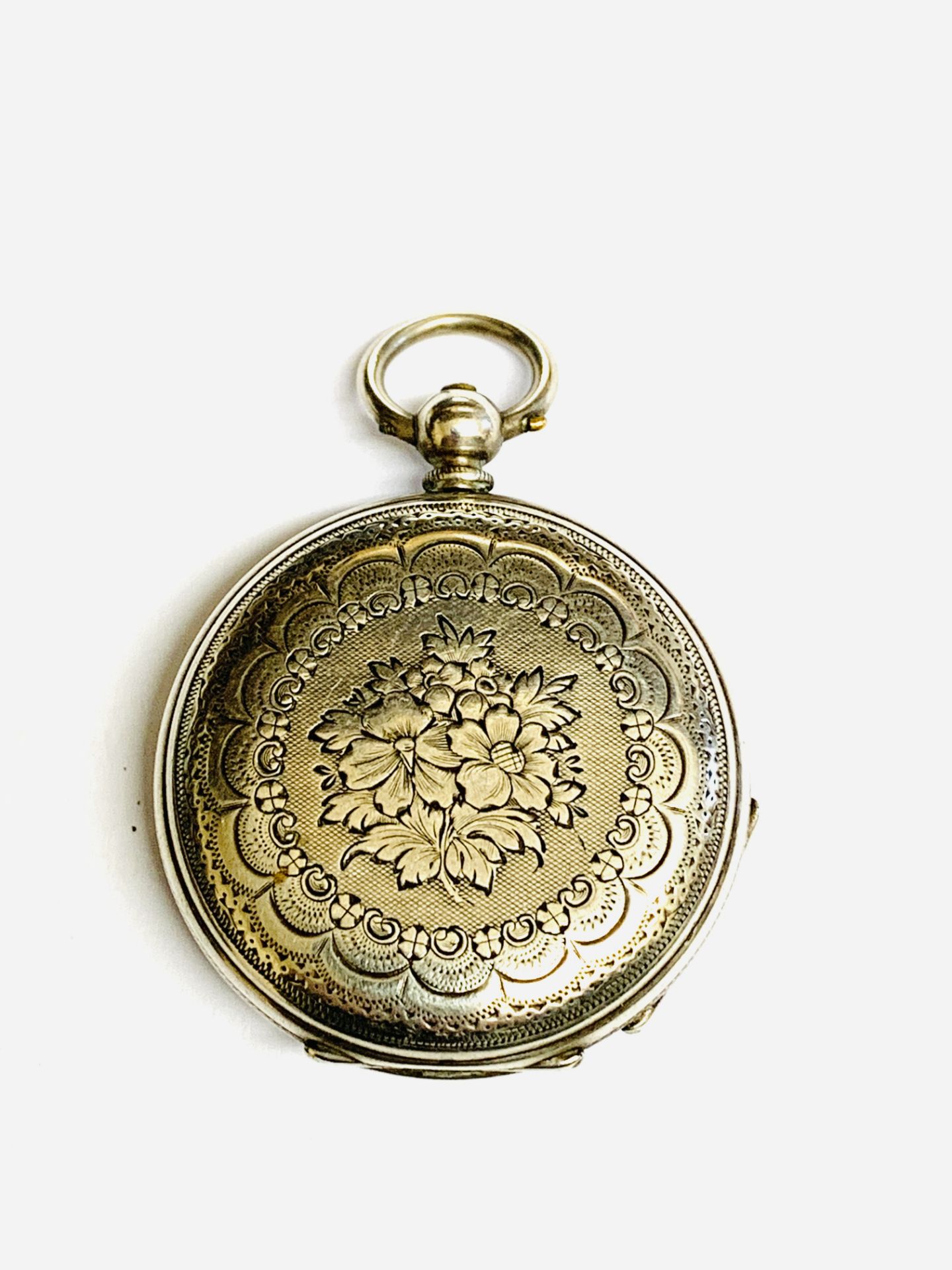 Key wind small pocket watch, case marked 'fine silver', and five other pocket watches. - Image 6 of 7