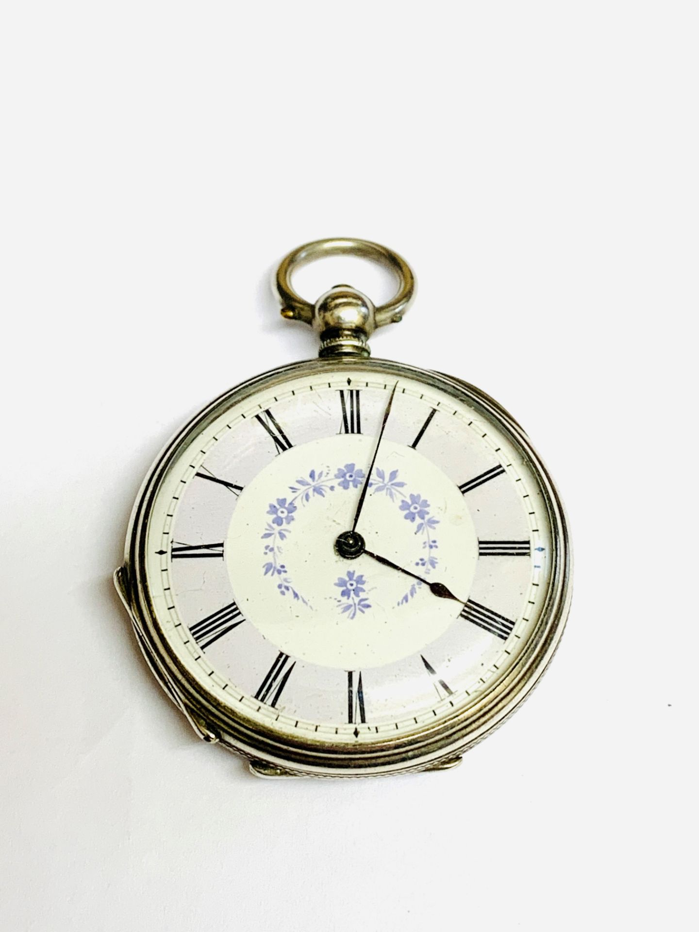 Key wind small pocket watch, case marked 'fine silver', and five other pocket watches. - Image 4 of 7