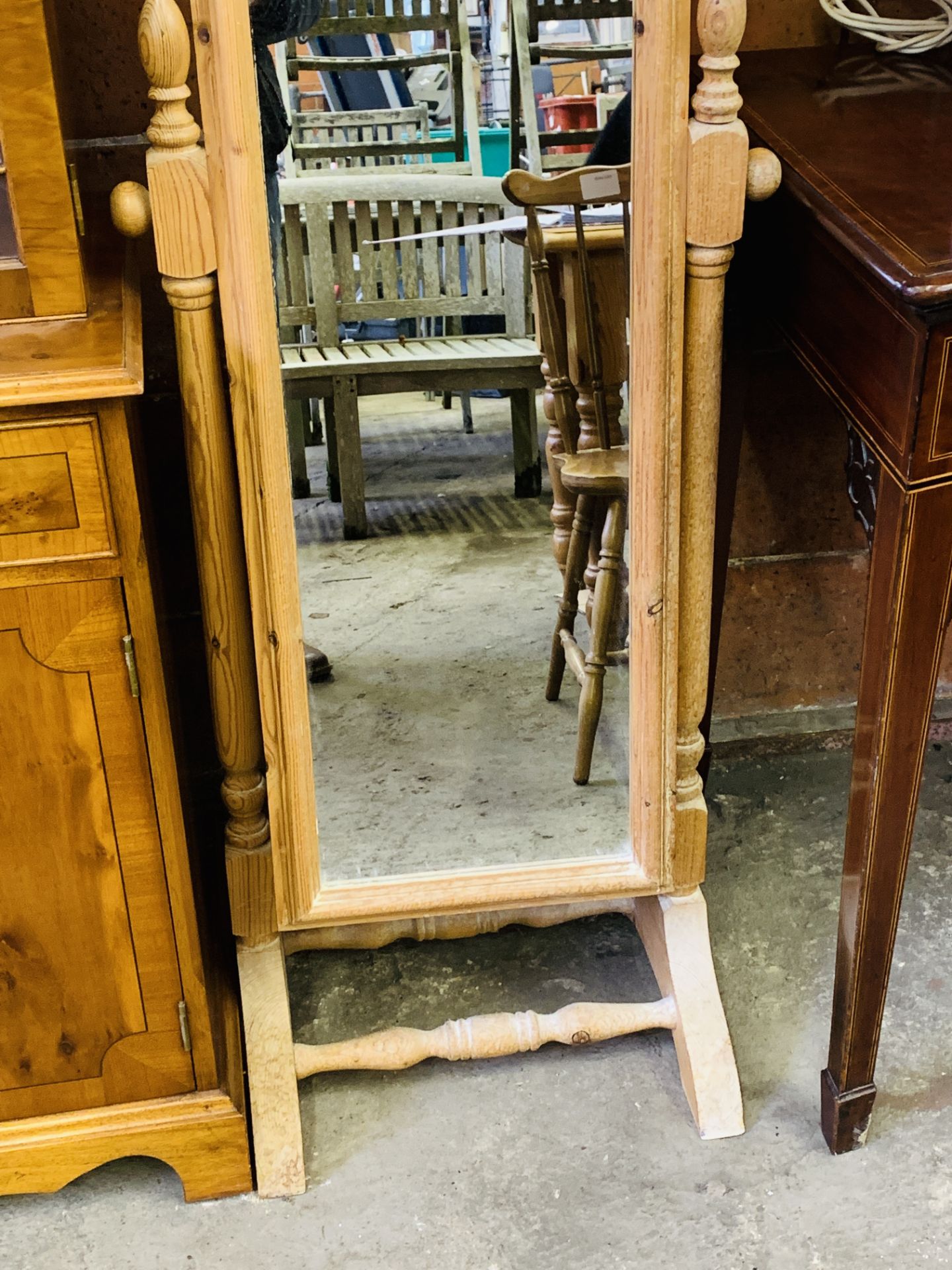 Pine framed cheval mirror. - Image 2 of 3