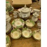 Assortment of china and part tea services.