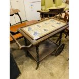 Victorian mahogany tea trolley.