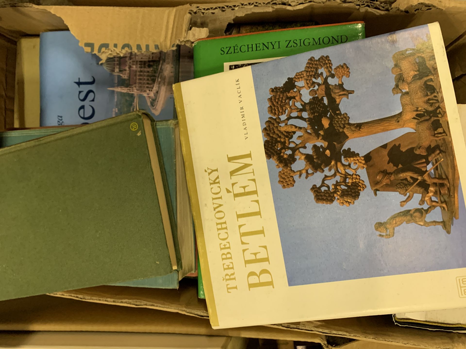 Three boxes containing a large quantity of books about Hungary. - Image 2 of 3