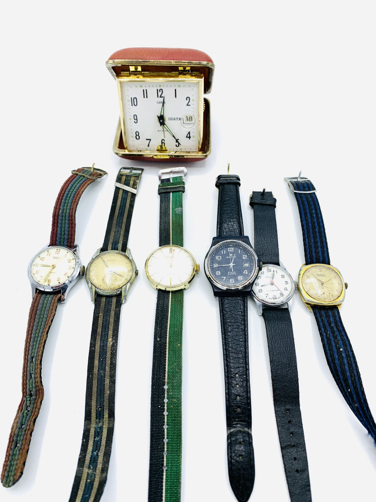 Two Rotary manual wind wrist watches and four other various watches.
