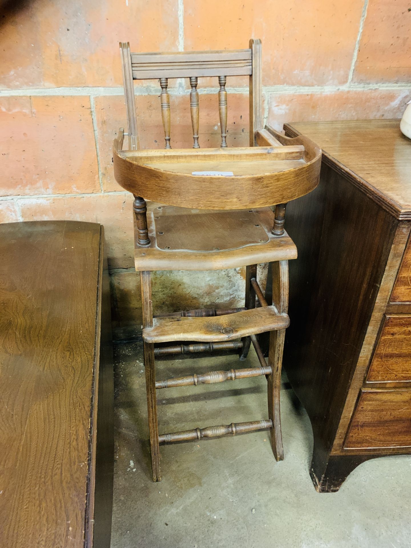 Edwardian child's high chair.