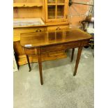 Mahogany side table with frieze drawer.