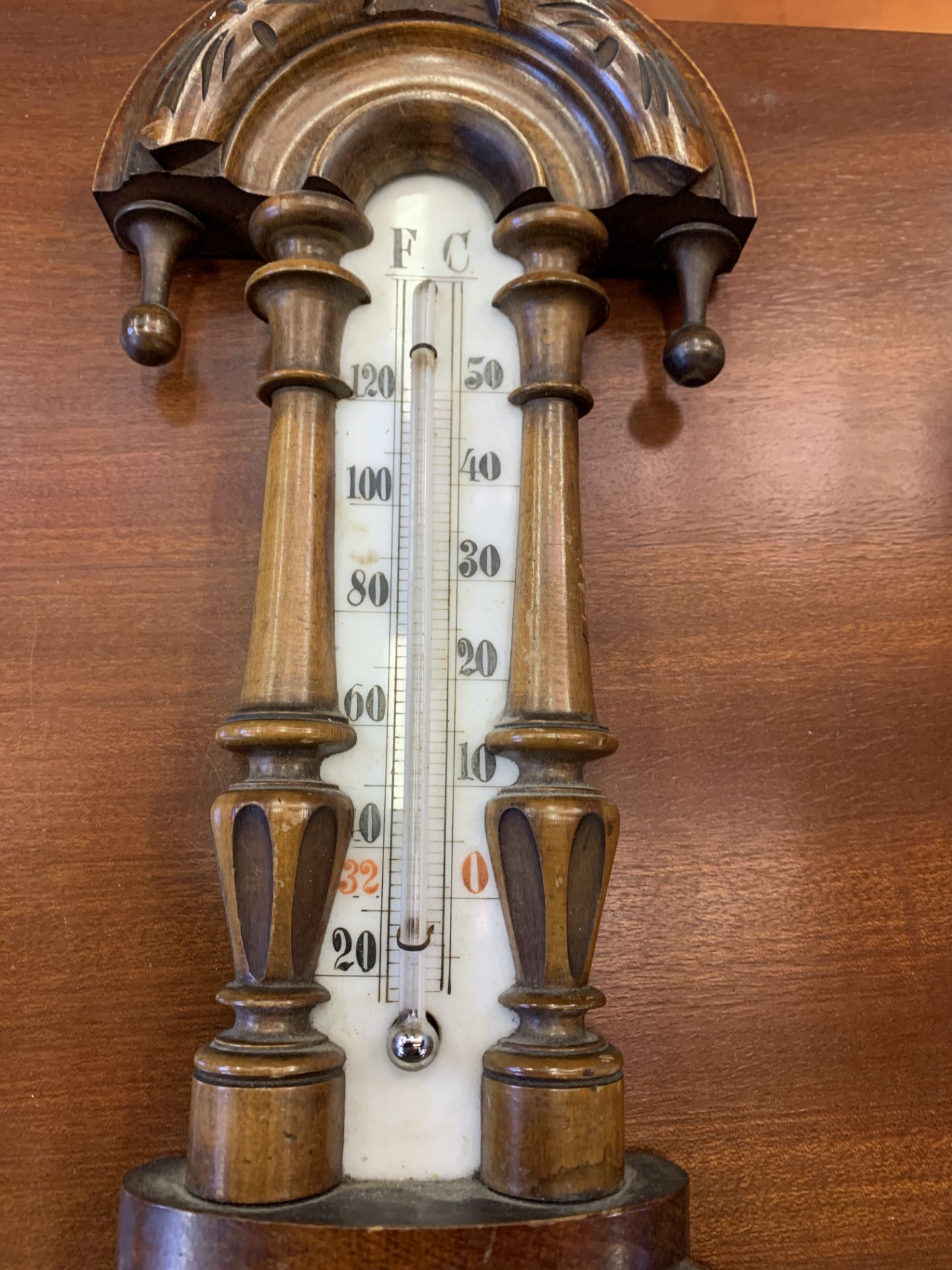 Victorian banjo barometer. - Image 2 of 3