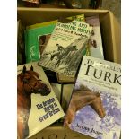 Box of books on horses.