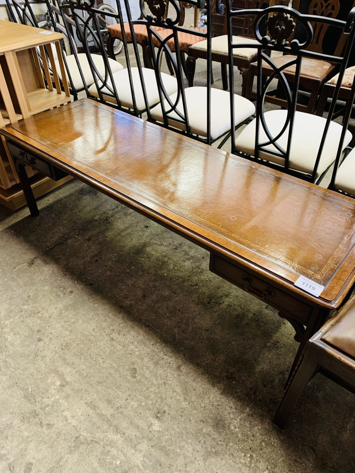 Mahogany rectangular coffee table.