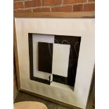 Framed black & white wall sculpture, limited edition 6/50.