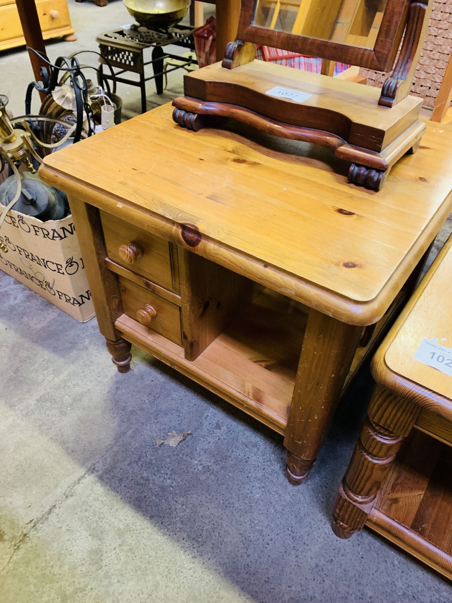 Ducal Pine low square table and coffee table. - Image 2 of 4